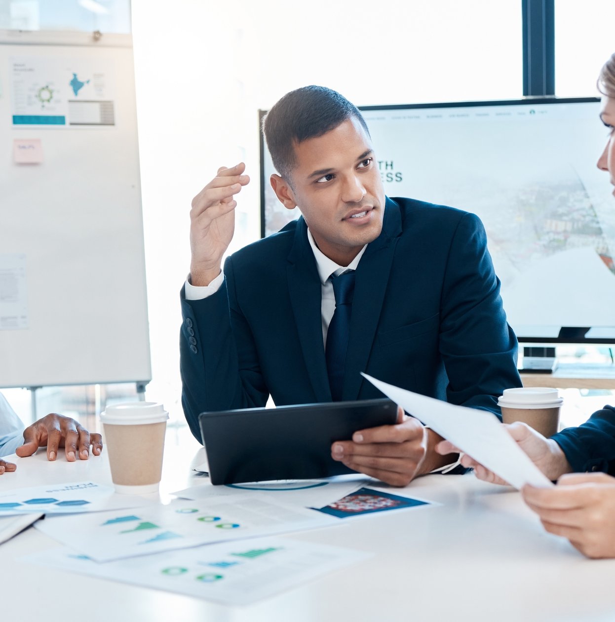 Business consultant meeting with client in Mahopac NY Hudson Valley